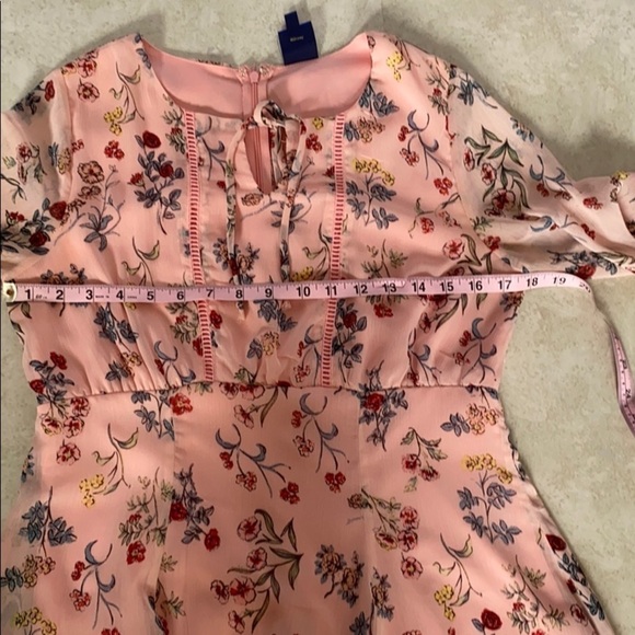 𝅺DISNEY Beauty and The Beast Midi DressSize Medium Floral Pink Sheer Bell… - Picture 13 of 14